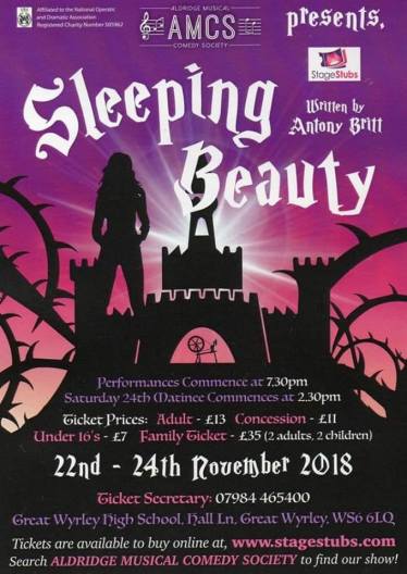Sleeping Beauty - The Pantomime  (Coming to Great Wyrley – 22 to 24 November 2018)